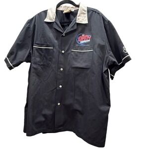 Cruisin‎ USA Mens XL Black USBC Open Championships Bowling Shirt Short Sleeve